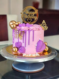 Elegant Pink & Purple Butterfly Drip Cake