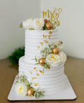 💍 Elegant Floral Two-Tier Wedding Cake – Premium Designer Cake