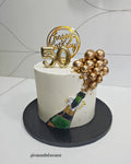 Premium White & Gold Cake 🎂 | Champagne Designer Celebration Cake