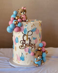 🧸 Oh Baby Teddy Balloon Cake – Baby Shower Cake