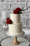 🌹 Classic Red Rose Two-Tier Cake – Elegant Celebration Cake