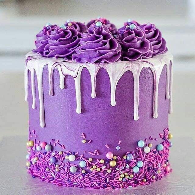 Lavender Drip Cake 💜 | Pastel Sprinkle Celebration Cake
