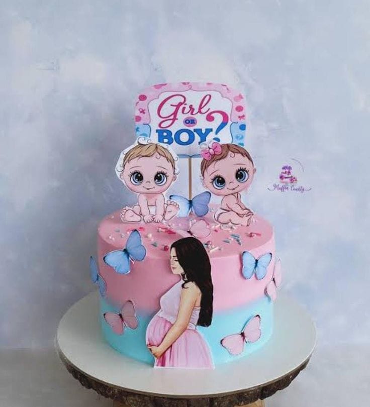 👶 Girl or Boy Baby Shower Cake – Customized Theme Cake