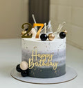 Luxury Grey Ombre Birthday Cake with Gold Accents
