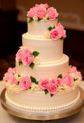 🌸 Pink Rose Wedding Cake – Elegant Tiered Designer Cake