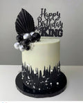 🖤 Black & Silver Birthday Cake – King Theme Designer Cake