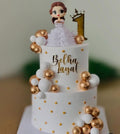 Elegant Princess Doll White & Gold Cake