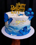 💙 Blue Butterfly Elegance Cake – Premium Designer Birthday Cake