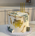 Luxury Money Theme Gold Birthday Cake
