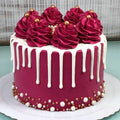 Raspberry Pink Drip Cake 💖🎂 | Elegant Rosette Designer Cake