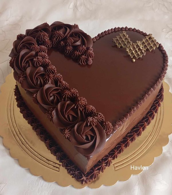Classic Chocolate Heart Cake 🍫❤️ | Rich Truffle Designer Cake