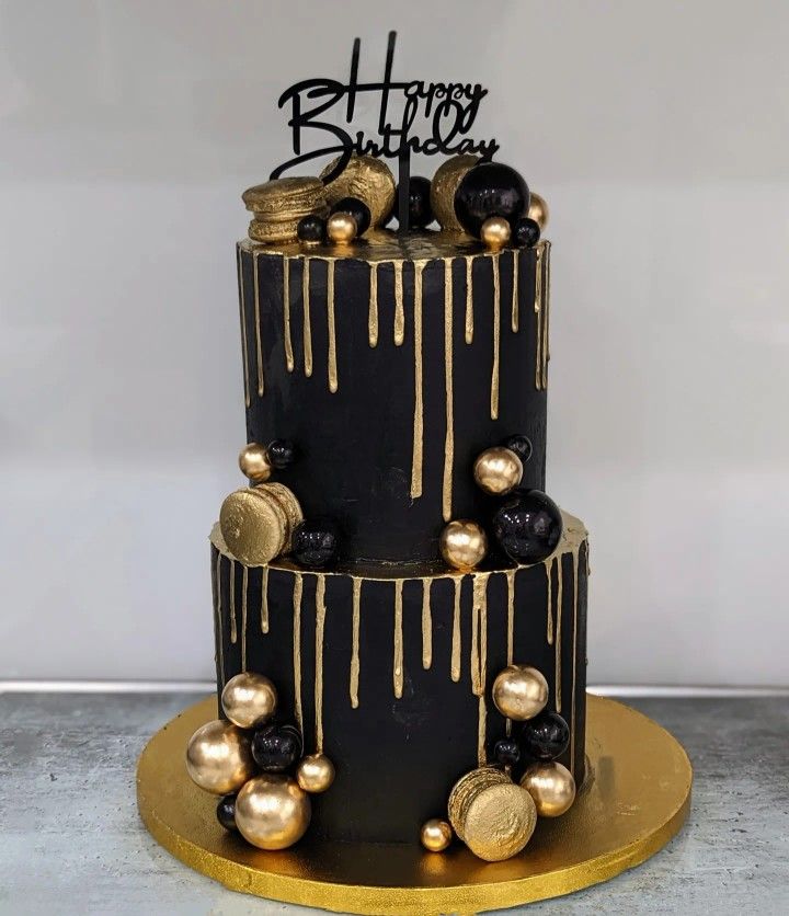 Black & Gold Drip Cake 🖤✨ | Luxury Birthday Cake