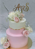 💖 Pink Floral Two-Tier Cake – Elegant Celebration Cake