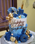💙 Royal Blue Luxury Designer Cake – Elegant Birthday Cake