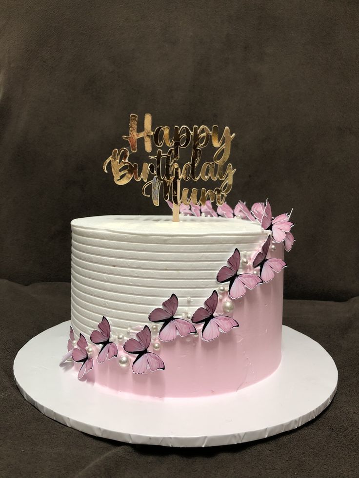 💖 Butterfly Birthday Cake – Elegant Designer Cake