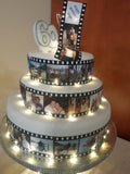 Film Reel Photo Memory Cake 🎬✨ | LED Celebration Cake