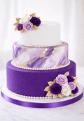 Elegant Purple Marble Floral Cake 💜✨ | Premium 3-Tier Designer Cake
