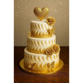 Elegant Gold Heart Designer Cake 💛✨ | Premium 3-Tier Celebration Cake